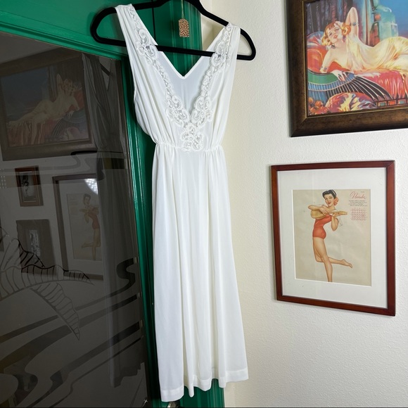 Vintage Lingerie Set Nightgown and Capelet Robe Pinup Boudoir - Picture 5 of 10